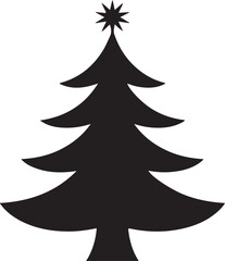 Christmas Tree Vector Art, Holiday Silhouette