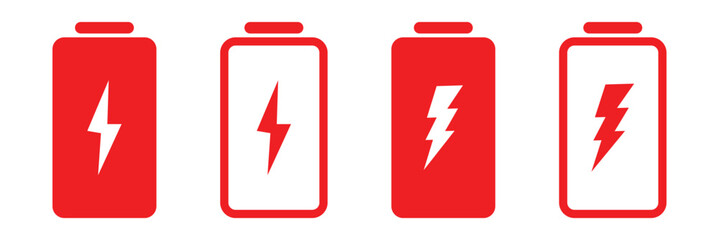 battery icon. battery charge icon set. Battery and power icon set. powerfully charged. charge indicator. Energy power accumulator. UI design battery elements. Level battery Energy powerfully full. 