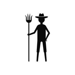 silhouette of a man with a cane  vector illustration on white background 