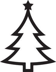 Christmas Tree Vector Art, Holiday Silhouette