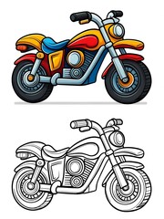 Colorful Motorcycle Coloring Page