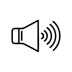 Outline icon a speaker emitting sound waves audio volume