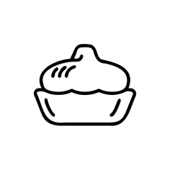 Simple line drawing a cupcake on dessert sweet