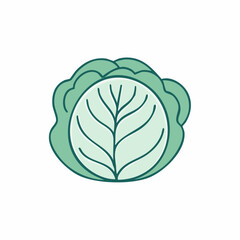 drawn cabbage icon in doodle style. Mark point icon design collection for food design element