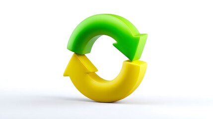 A looping arrow in green and yellow colors