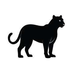 Obraz premium Black silhouette of a leopard Vector illustration
