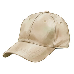Fototapeta premium Beige baseball cap in soft style with neutral tones 