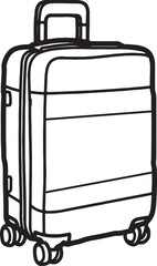 Realistic Rolling Suitcase Side View Travel Bag Icon