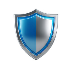 blue and silver cartoon shield icon