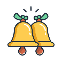 sleigh bells icon design. christmas related icon.