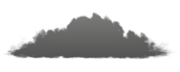 Dark black dust cloud on isolated transparent background