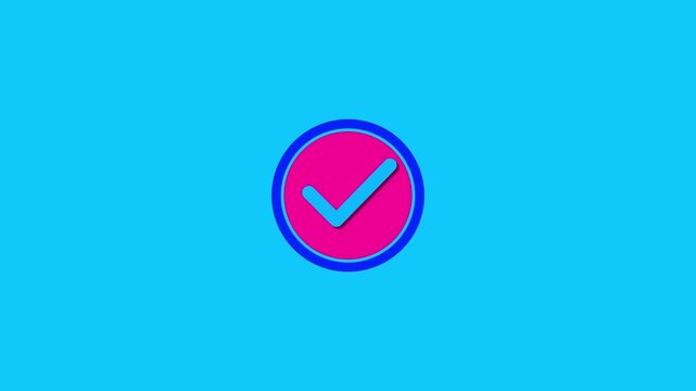 tick mark, complete mark, right, conform mark animation on green background.