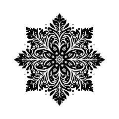 Fototapeta premium Intricate Black Floral Mandala Design 2.