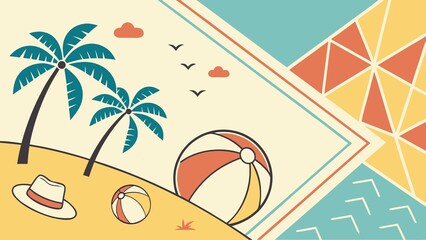 summer background with palm