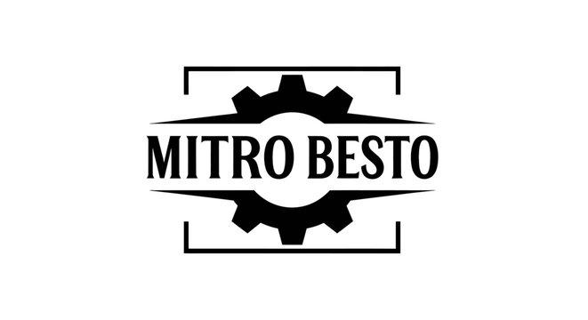 Mitro Besto logo featuring a central gear within a framed design.
