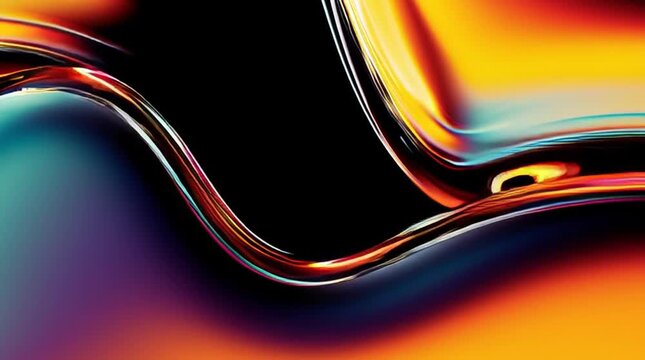 Glass-like Liquid Chromatic Background with Rainbow Light Waves