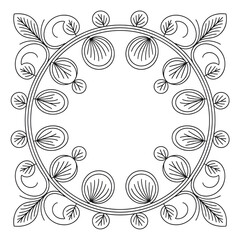 abstract floral frame with flowers