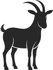 Simple silhouette icon of a goat on a white background