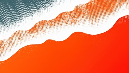  vivid orange halftone wave with abstract gradient texture and bold white space for modern branding or web banner design