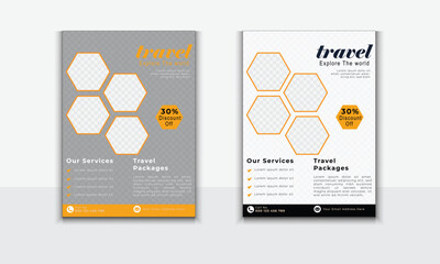 Travel Vacation Tour Agency Flyer Template Design. Holiday, Summer travel and tourism flyer or poster template design. Travel Flyer template design. Summer party flyer design