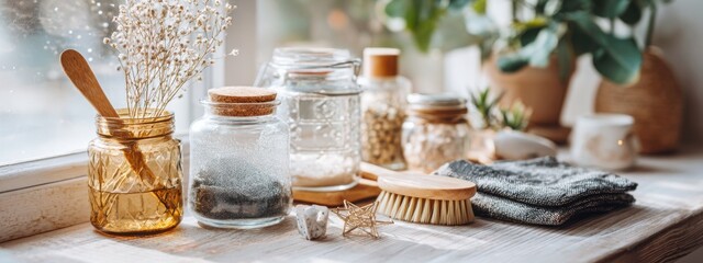 Sunlit Kitchen Clean: Essentials in Focus