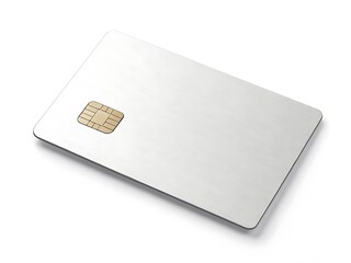 Blank Silver Credit Card with Gold Chip banking
