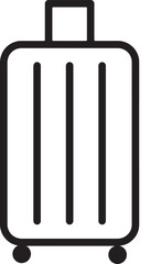 Vertical Striped Hard Shell Suitcase Minimal Travel vector Icon