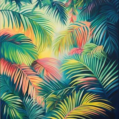 Abstract seamless floral pattern with colorful leaves, a natural and vintage design for textile, wallpaper, or decorative backdrops