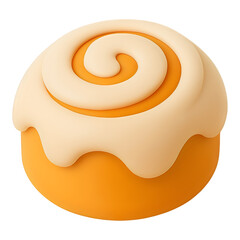 3d cinnamon roll icon isolated on transparent background. dessert or pastry concept