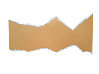 Torn Orange Paper Strip with Ragged Edges, Isolated on transparent Background