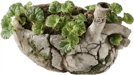 Heart-Shaped Planter with Lush Greenery