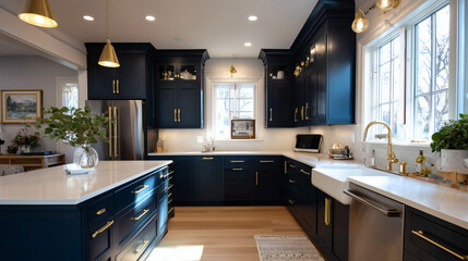 Dark-toned contemporary kitchen featuring LED lighting and stone backsplash — perfect for dramatic visuals in architectural portfolios and ads.