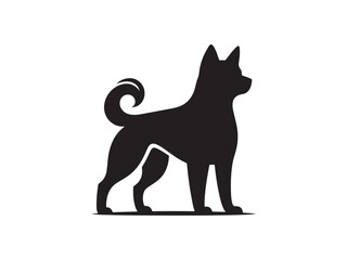 vector illustration of a black dog silhouette