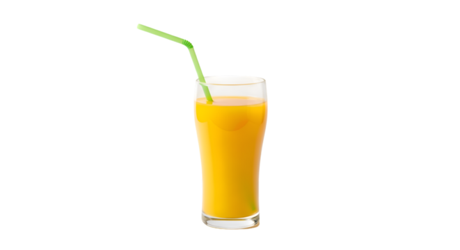 A glass of orange juice isolated on transparent background