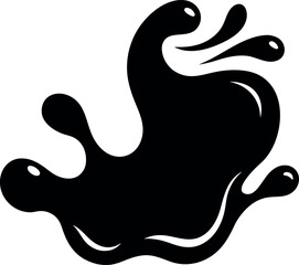 Smooth flowing shapes in wavy liquid style using pure black silhouette for bold contrast