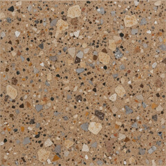 Close up of a beige terrazzo surface with various colored stone fragments