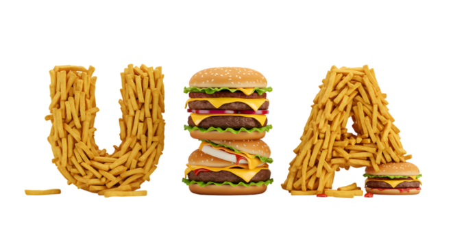 American Classic Iconic Burgers and Fries Spell Out the USA in a Deliciously Patriotic Display