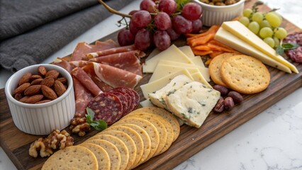 Artisan Charcuterie Board with Assorted Meats and Cheese