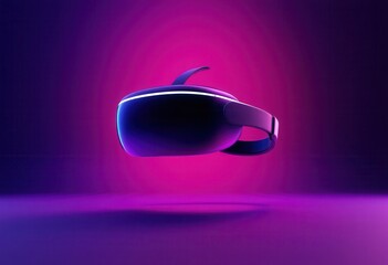 Virtual reality headset against a vibrant backdrop.