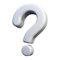 Fototapeta premium 3d white question mark isolated on transparent background