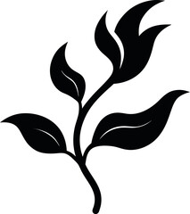 Creative plant artwork in smooth wavy silhouette ideal for elegant presentations