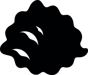 Wavy reef blob shape in black silhouette vector for modern oceanic graphic themes