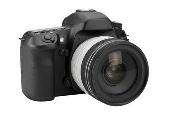 Fototapeta premium A professional digital slr camera with lens isolated on transparent background