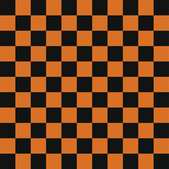 Retro Halloween Grid — Wavy Checkered Texture. A groovy checkered background with a retro Halloween vibe. Black and orange grid twists with hypnotic movement. 