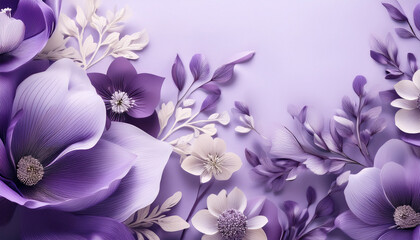 elegant floral background with soft purple hues