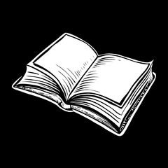 Open Book Sketch, Hand Drawn Book Illustration