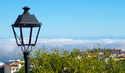 Beautiful view of Vilaflor mountain village located in highlands of southern Tenerife, Canary islands, Spain.Travel concept banner for design.
