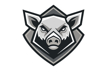  vector pig head logo geometric design