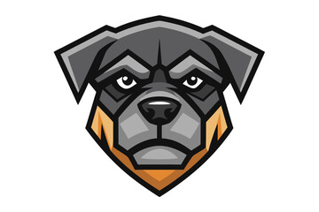 vector dog head logo geometric design