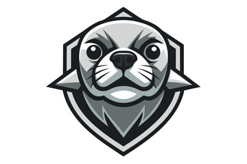vector seal head logo geometric design